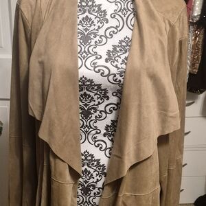 Bagatelle Tan Suede Flyaway Blazer